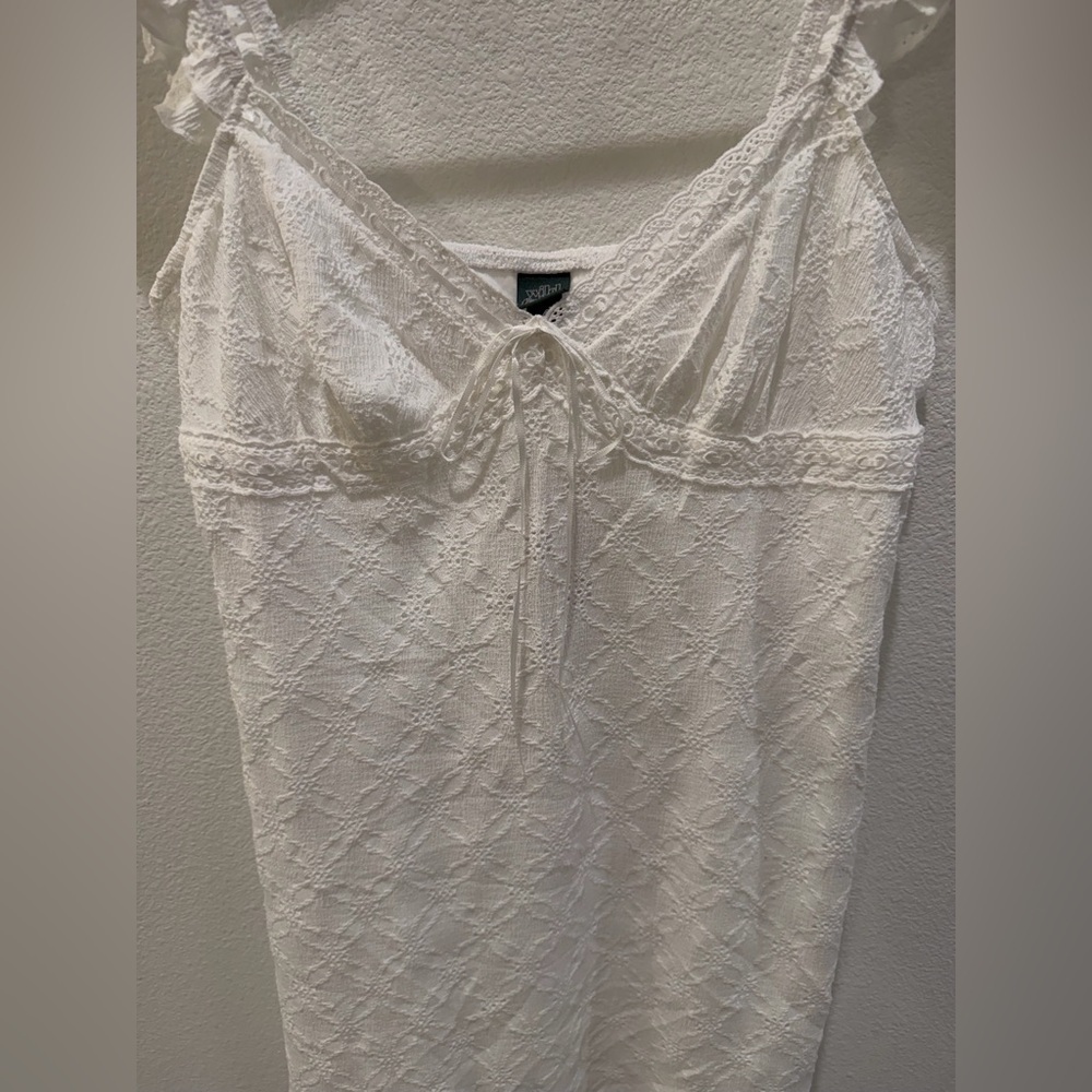NWT Wild Fable White Eyelet Babydoll Dress Cottagecore Coquette Medium - Picture 11 of 13